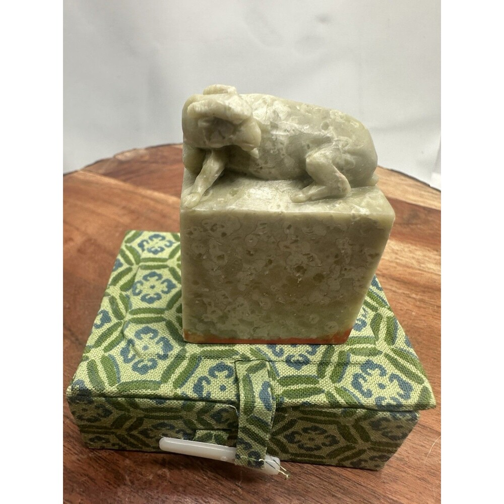 Ancient Shoushan Stone Carved Statue Seal Chapter DAVID
